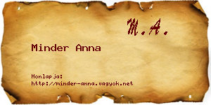 Minder Anna névjegykártya